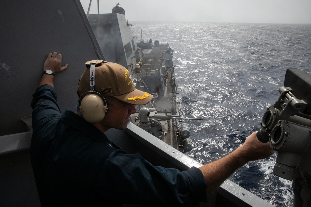 USS Wayne E. Meyer conducts operations in the U.S. Central Command area of responsibility as part of the Carl Vinson Carrier Strike Group