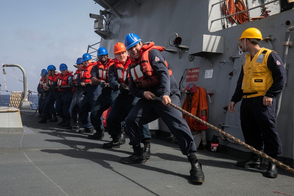USS Wayne E. Meyer conducts operations in the U.S. Central Command area of responsibility as part of the Carl Vinson Carrier Strike Group