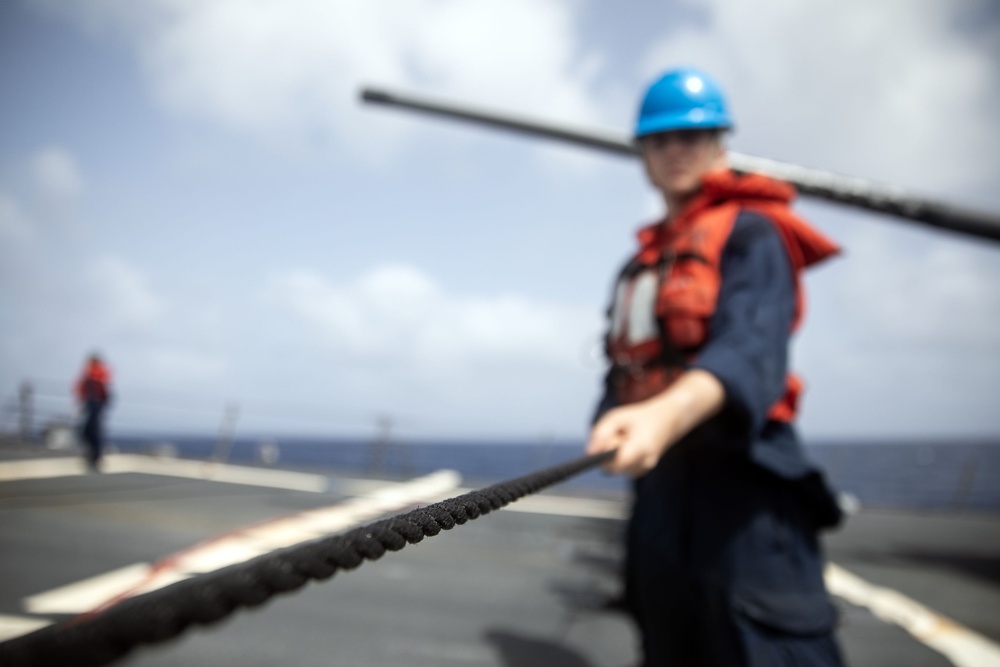USS Wayne E. Meyer conducts operations in the U.S. Central Command area of responsibility as part of the Carl Vinson Carrier Strike Group