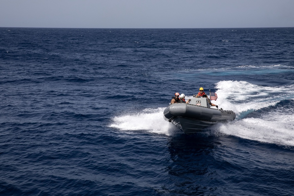 USS Wayne E. Meyer conducts operations in the U.S. Central Command area of responsibility as part of the Carl Vinson Carrier Strike Group