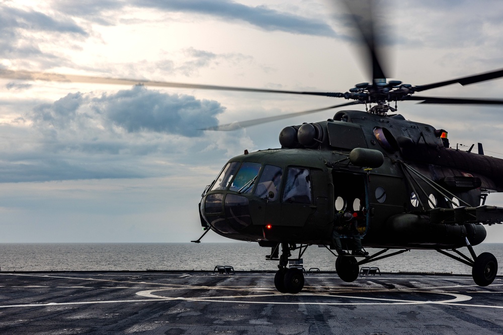 Polish Mi-17 Helicopter Pilots Conduct Deck Landing Qualifications During BALTOPS 25