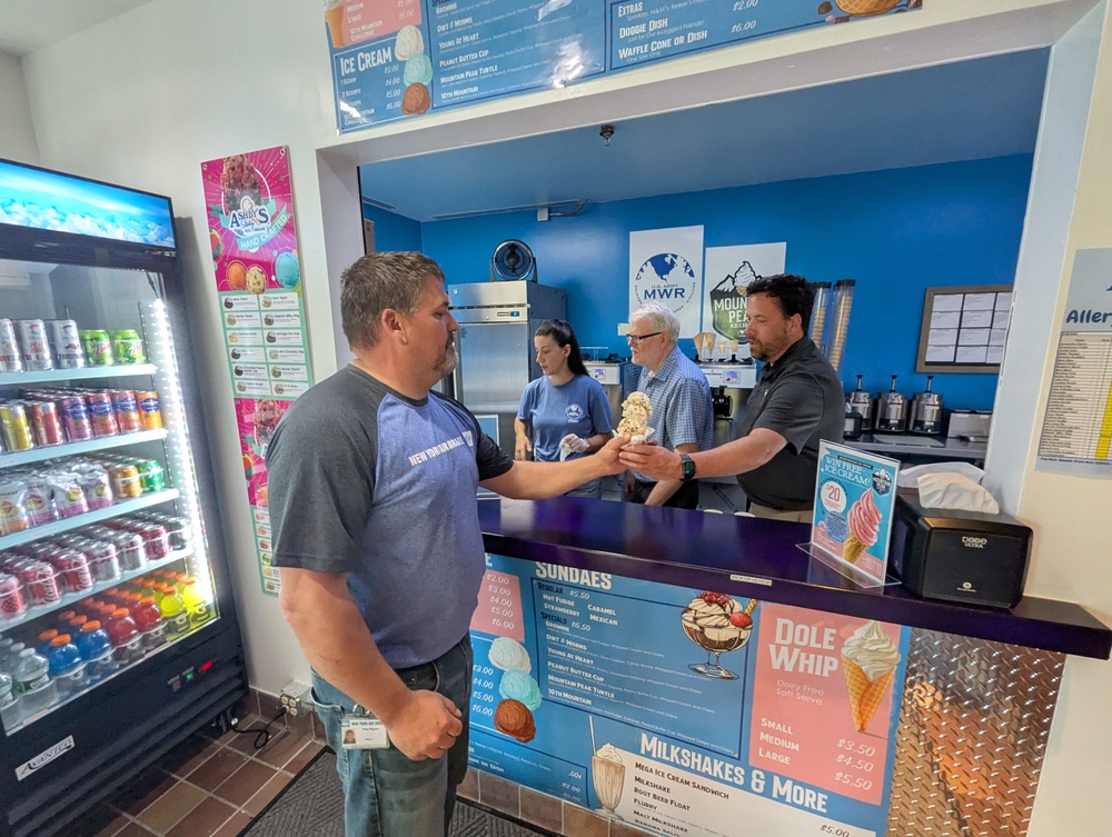 Fort Drum celebrates opening of Mountain Peak Ice Cream, the sweetest destination on post