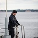 Estonian minehunter Sakala receives a refueling at sea during BALTOPS 25