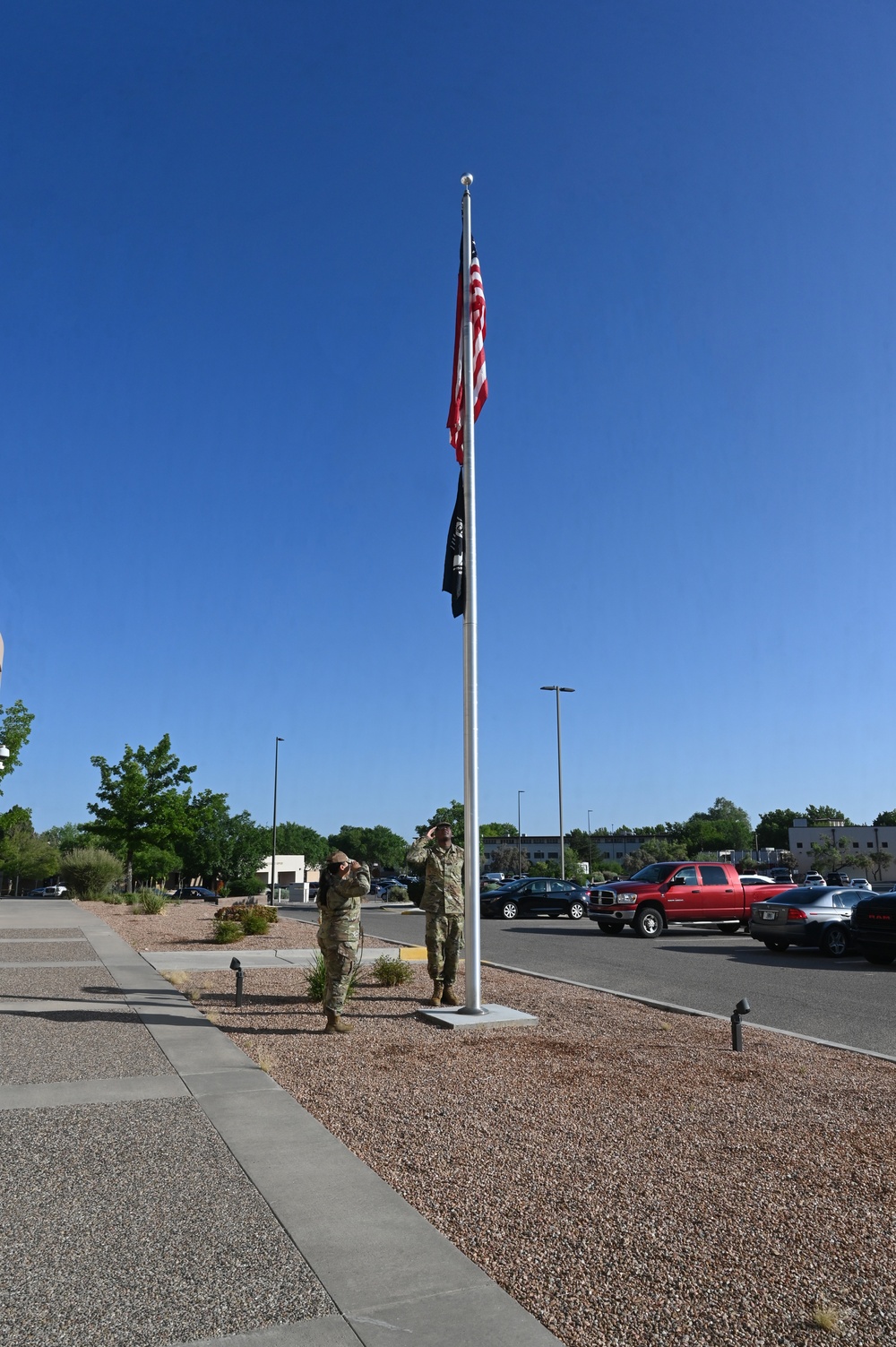 Airmen raise U.S. flag