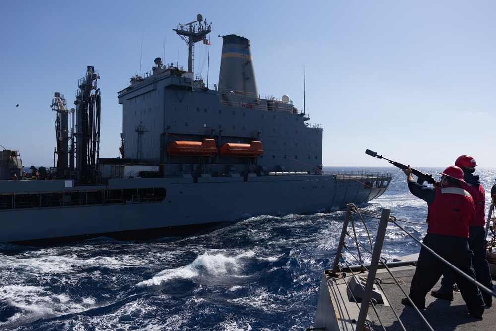 USS Oscar Austin (DDG 79) Conducts a Replenishment-At-Sea (RAS) with USNS Laramie (T-AO 203)