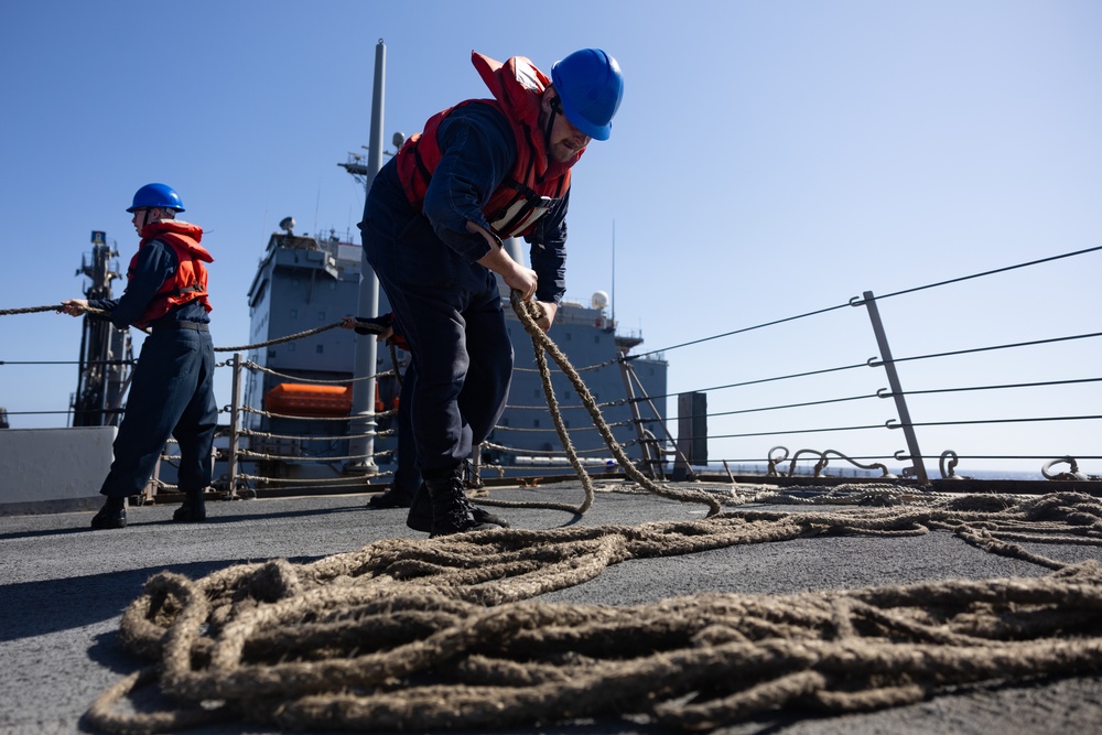 USS Oscar Austin (DDG 79) Conducts a Replenishment-At-Sea (RAS) with USNS Laramie (T-AO 203)