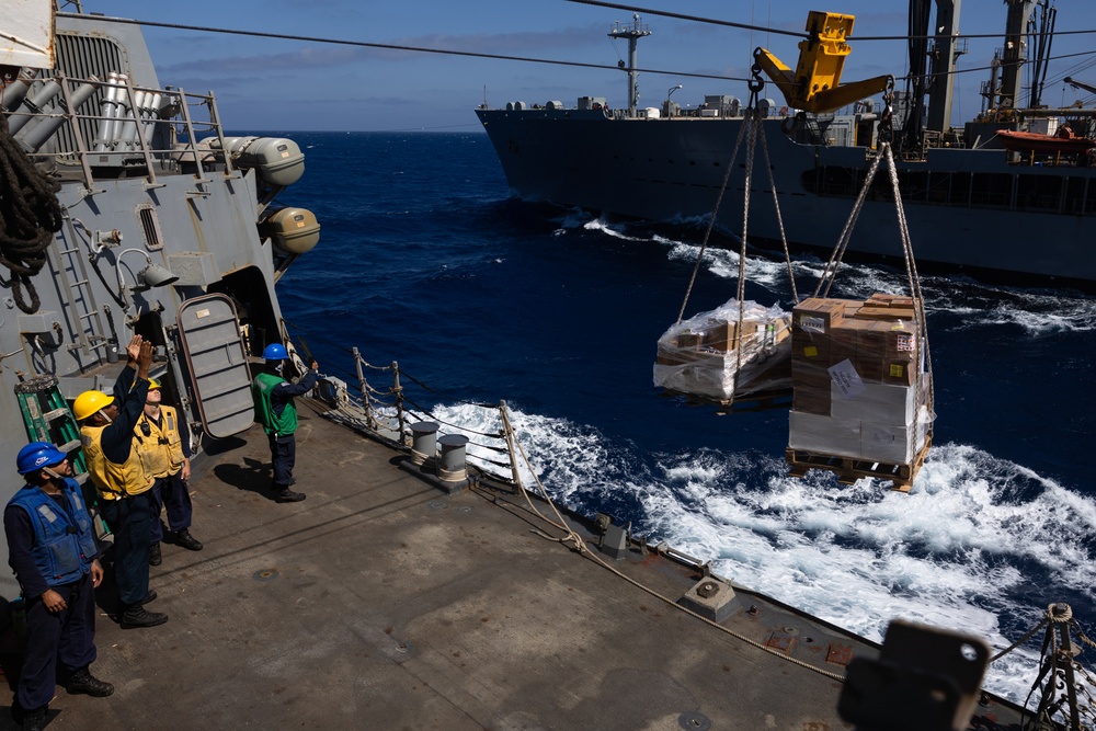 USS Oscar Austin (DDG 79) Conducts a Replenishment-At-Sea (RAS) with USNS Laramie (T-AO 203)