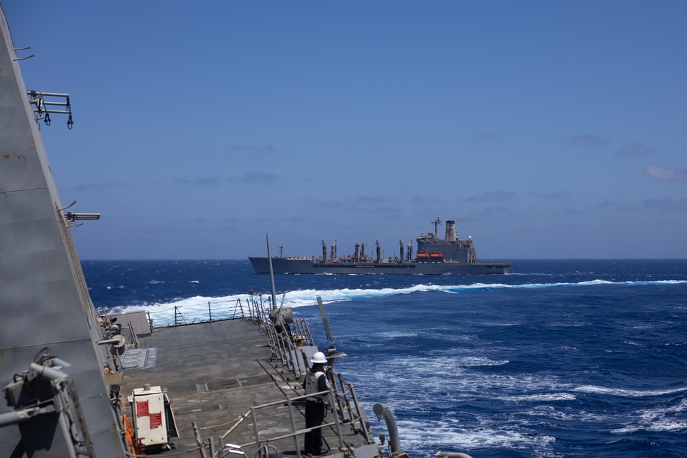 USS Oscar Austin (DDG 79) Conducts a Replenishment-At-Sea (RAS) with USNS Laramie (T-AO 203)