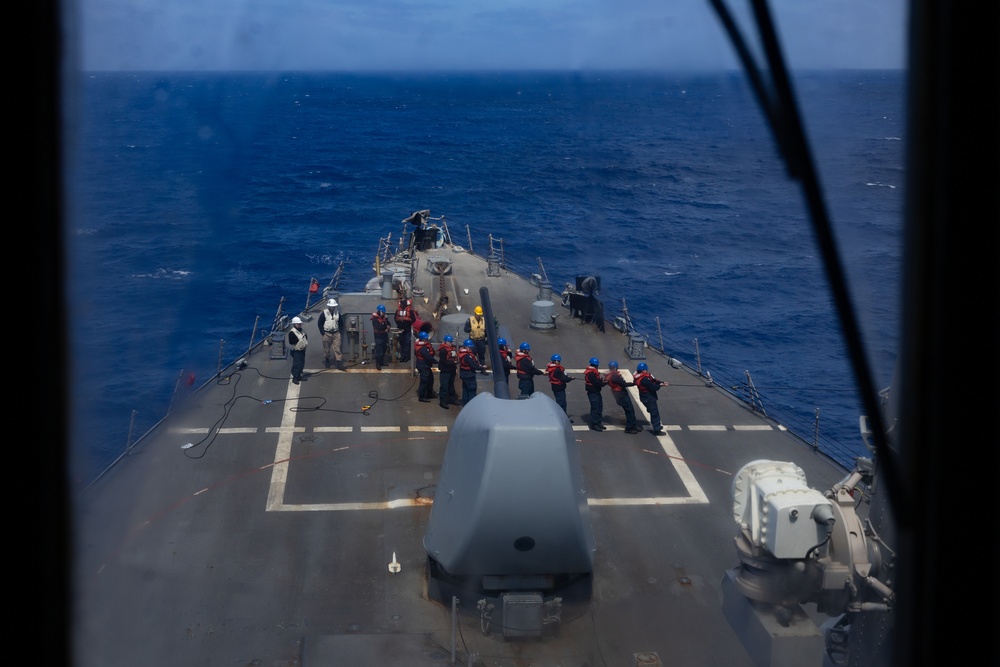 USS Oscar Austin (DDG 79) Conducts a Replenishment-At-Sea (RAS) with USNS Laramie (T-AO 203)