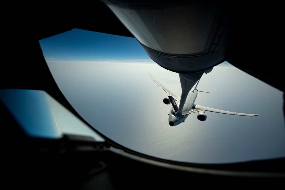 Calm Water: Poseidon refuels with Stratotanker over USCENTCOM AOR