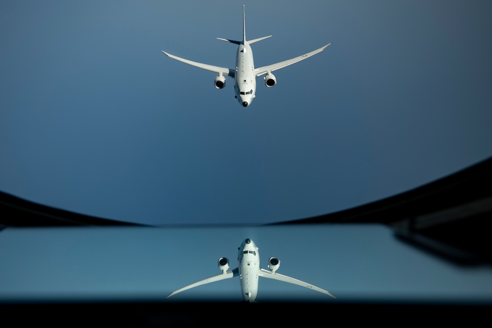 Calm Water: Poseidon refuels with Stratotanker over USCENTCOM AOR