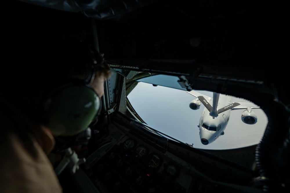 Calm Water: Poseidon refuels with Stratotanker over USCENTCOM AOR