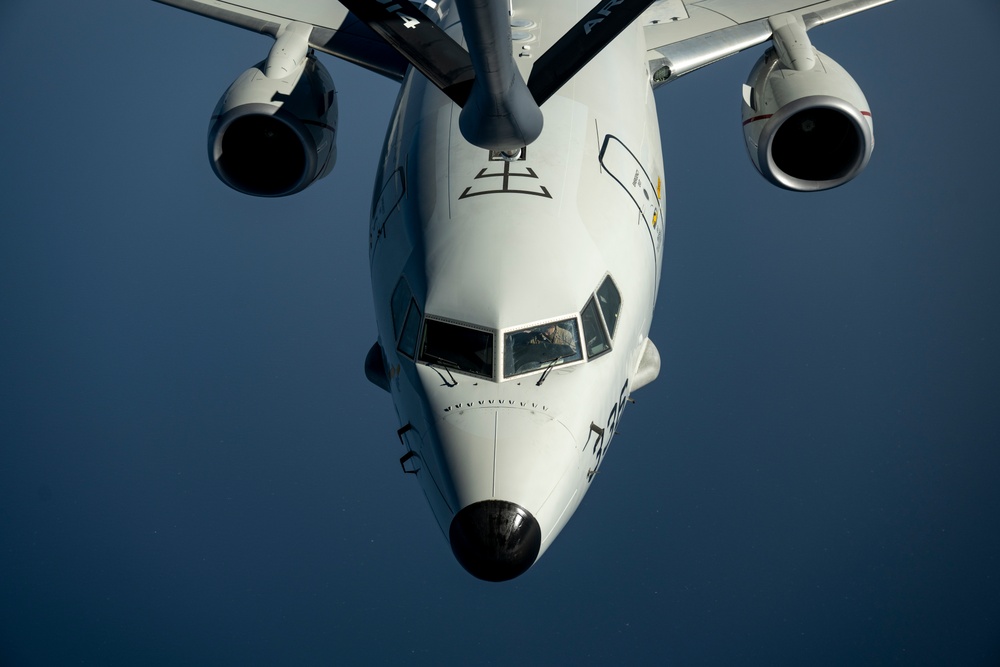 Calm Water: Poseidon refuels with Stratotanker over USCENTCOM AOR