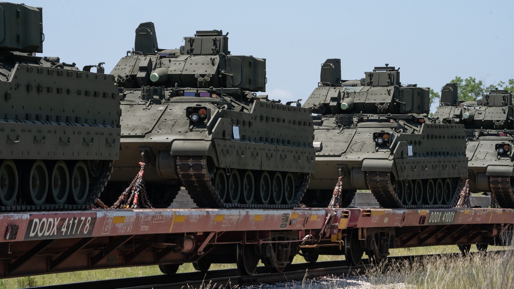 Rail Operations Center Ships III Armored Corps Vehicles to D.C.
