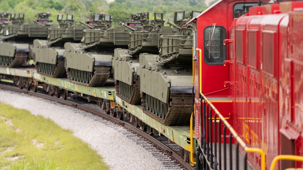 Rail Operations Center Ships III Armored Corps Vehicles to D.C.