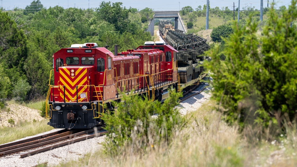 Rail Operations Center Ships III Armored Corps Vehicles to D.C.