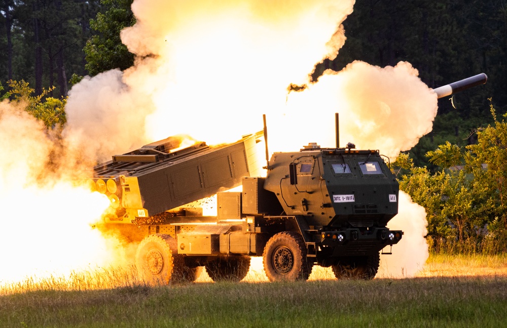 1-181st Field Artillery Regiment fires HIMARS