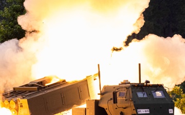 1-181st Field Artillery Regiment fires HIMARS