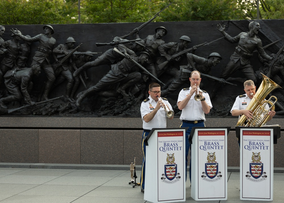 Army Brass Quintet plays at World War I Memorial