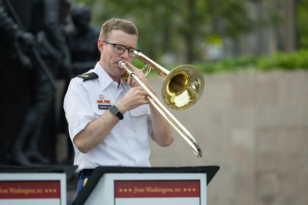 Army Brass Quintet plays at World War I Memorial