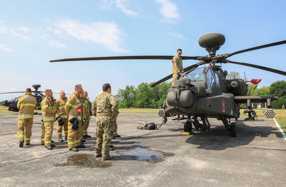 12th CAB Soldiers conduct airframe familiarization training for Hungarian firefighters during Saber Guardian 25