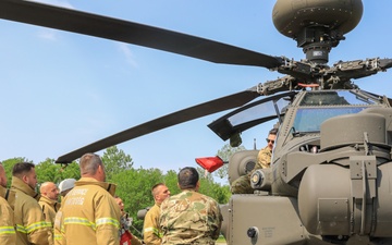 12th CAB Soldiers conduct airframe familiarization training for Hungarian firefighters during Saber Guardian 25