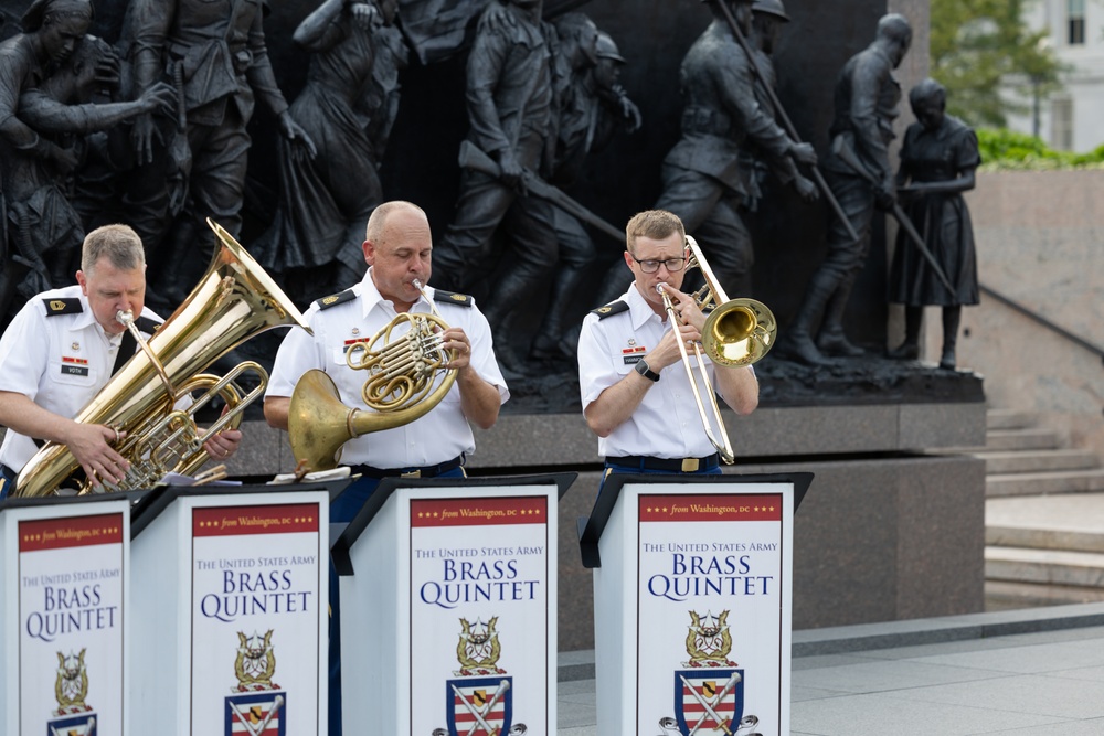 Army Brass Quintet plays at World War I Memorial