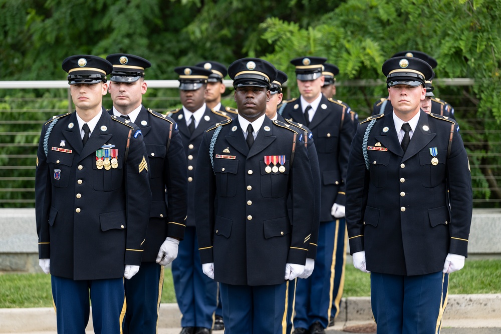 Military Funeral Honors are Conducted for U.S. Army Pfc. Darrell Bush in Section 81