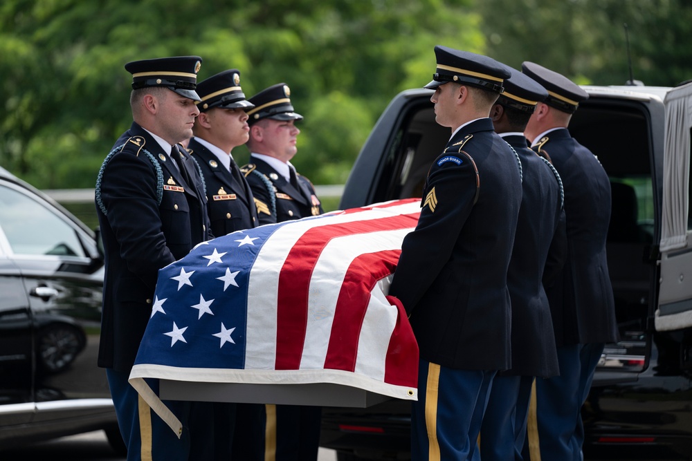 Military Funeral Honors are Conducted for U.S. Army Pfc. Darrell Bush in Section 81