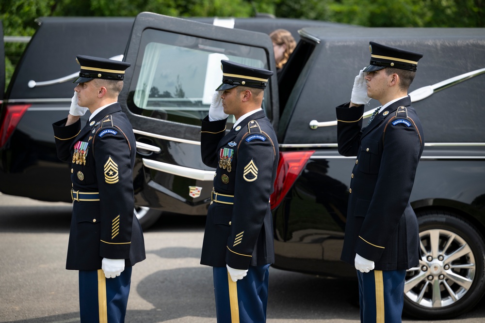 Military Funeral Honors are Conducted for U.S. Army Pfc. Darrell Bush in Section 81