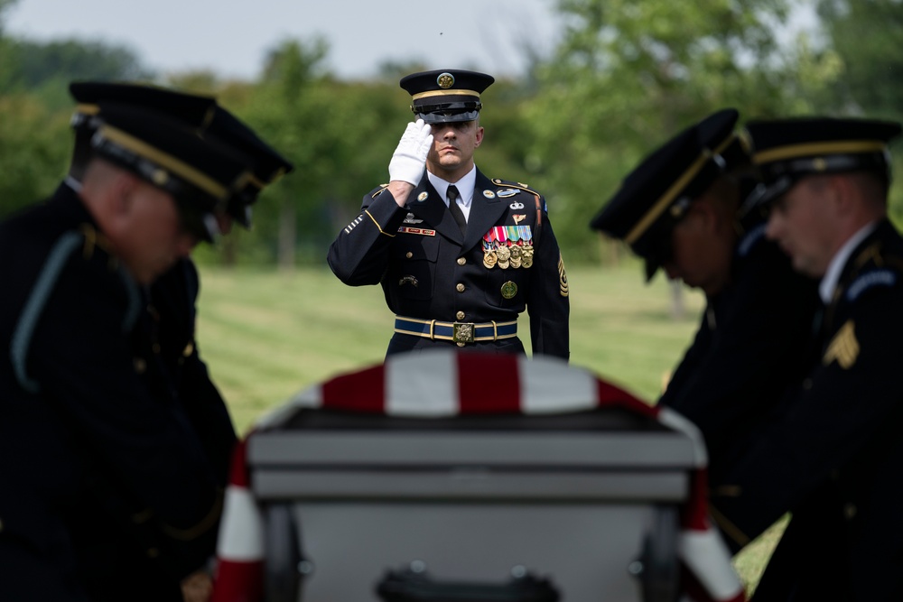 Military Funeral Honors are Conducted for U.S. Army Pfc. Darrell Bush in Section 81