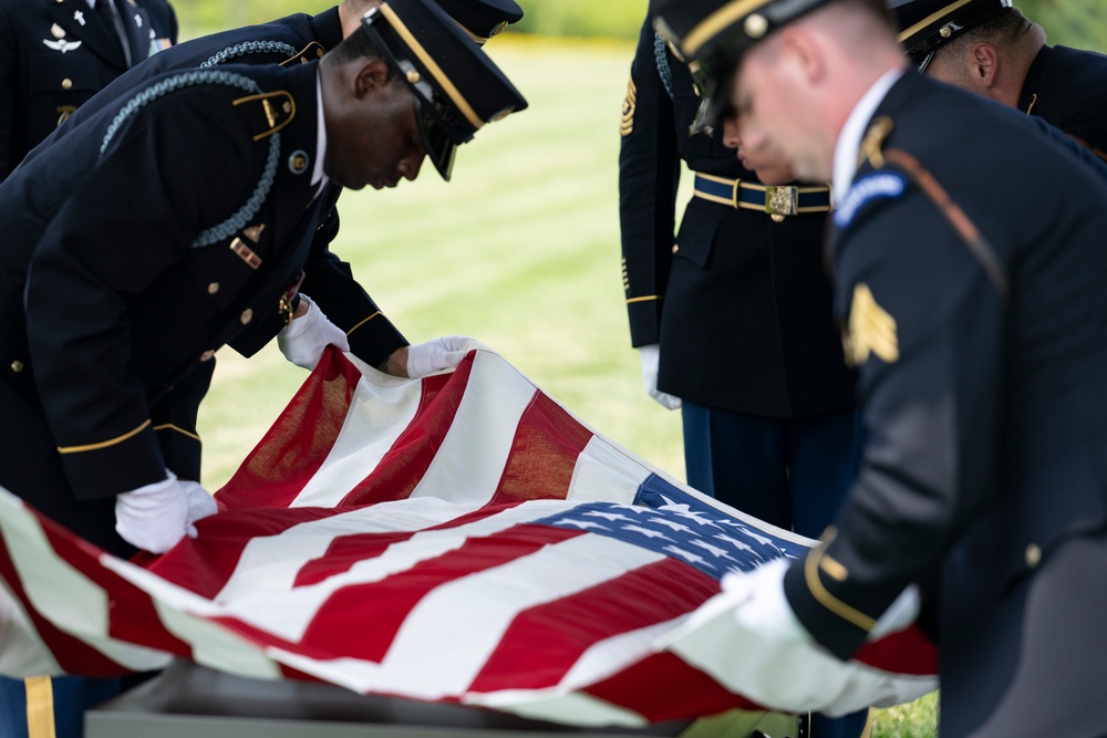 Military Funeral Honors are Conducted for U.S. Army Pfc. Darrell Bush in Section 81
