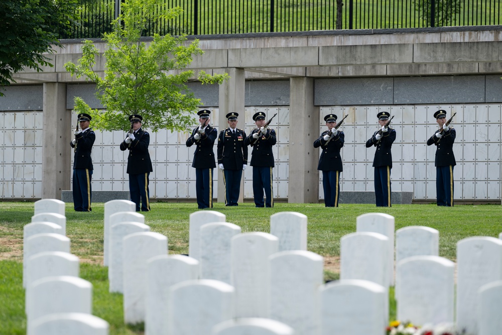 Military Funeral Honors are Conducted for U.S. Army Pfc. Darrell Bush in Section 81
