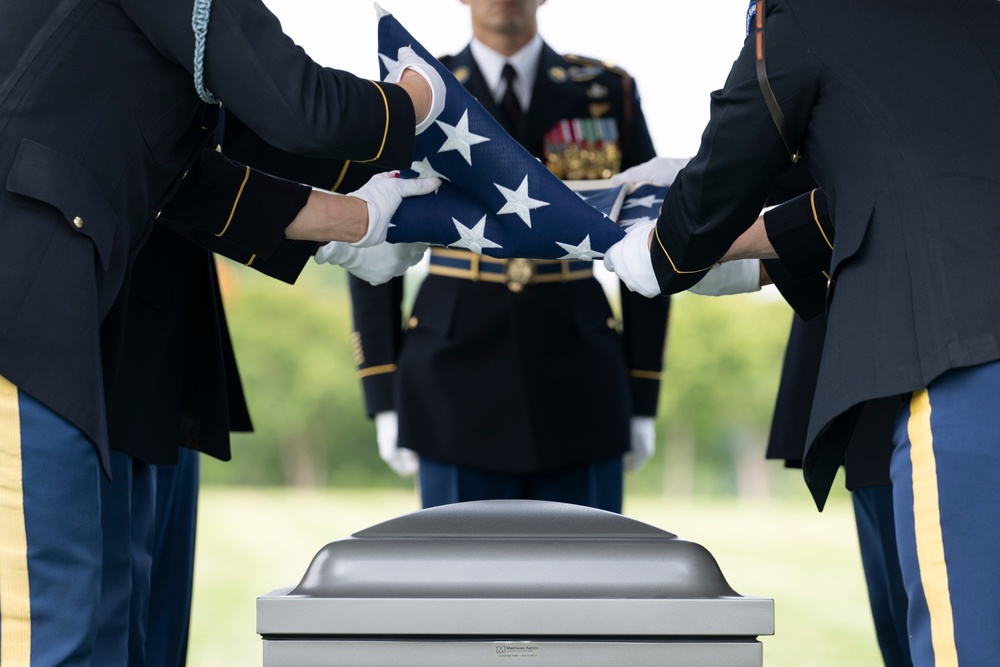 Military Funeral Honors are Conducted for U.S. Army Pfc. Darrell Bush in Section 81