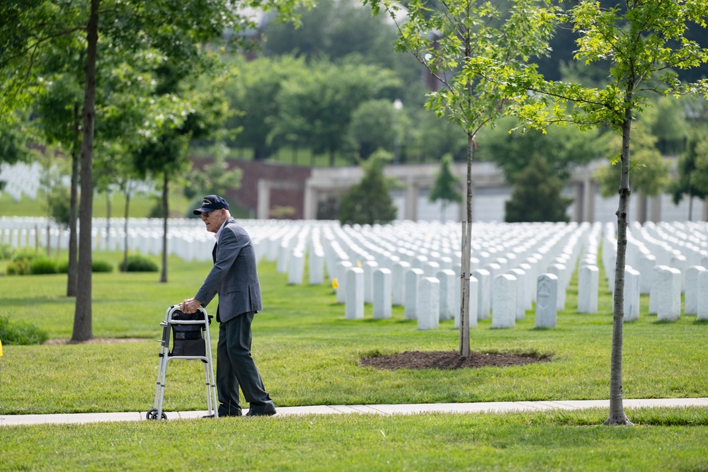 Military Funeral Honors are Conducted for U.S. Army Pfc. Darrell Bush in Section 81