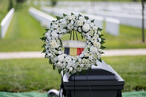 Father Michael Klos provides special words for Korean War KIA Pfc. Charles Dickman in Cashton, Wis., Service, Part I