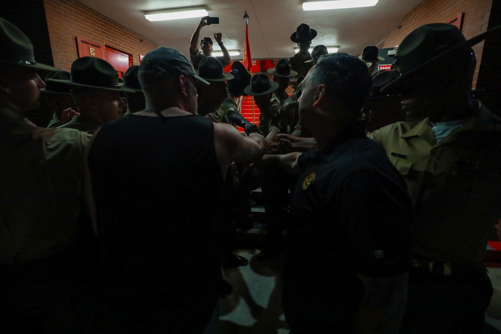 Pat McAfee Visits Marine Corps Recruit Depot Parris Island S.C.