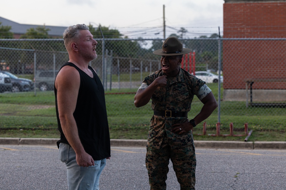 Pat McAfee Visits Marine Corps Recruit Depot Parris Island S.C.