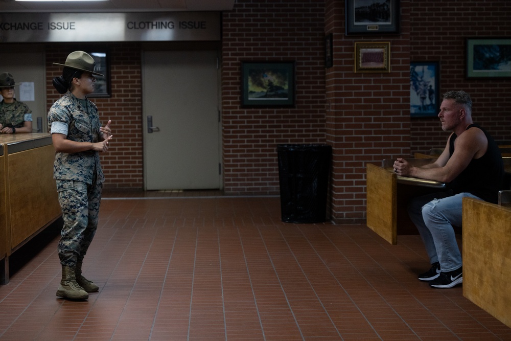 Pat McAfee Visits Marine Corps Recruit Depot Parris Island S.C.