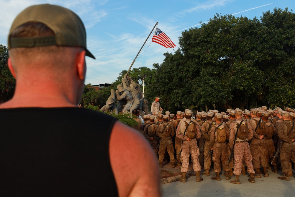 Pat McAfee Visits Marine Corps Recruit Depot Parris Island S.C.