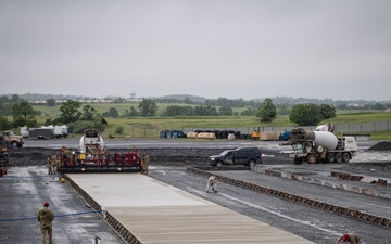 Rapid Airfield Damage Repair system under construction at Pa. Air National Guard Schoolhouse