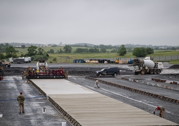 Rapid Airfield Damage Repair system under construction at Pa. Air National Guard Schoolhouse