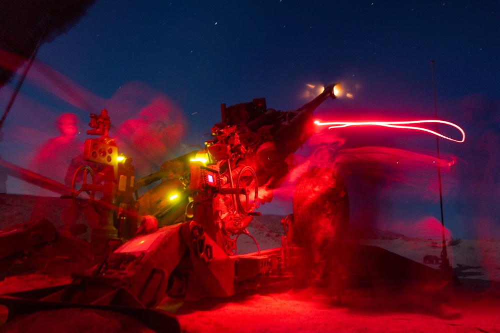 Hotel Battery 3/14 fires Howitzers during ITX 3-25