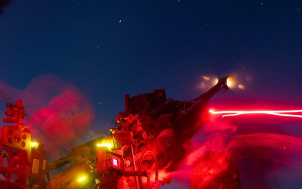 Hotel Battery 3/14 fires Howitzers during ITX 3-25