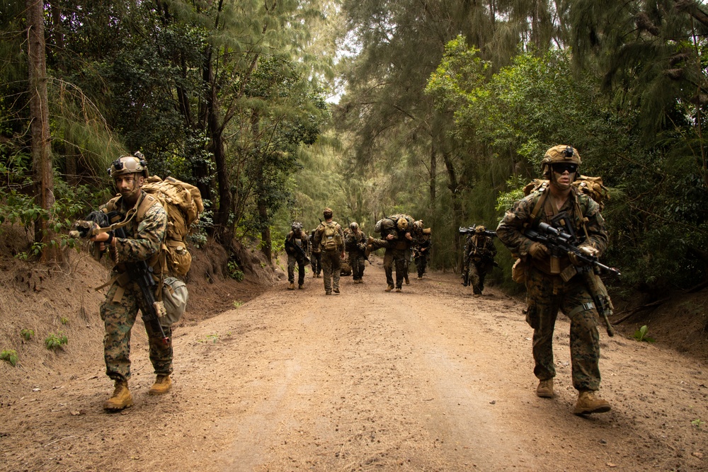 On Patrol: SOI-W Detachment Hawaii AIMC class 3-25 conducts ambush maneuvers at KTA