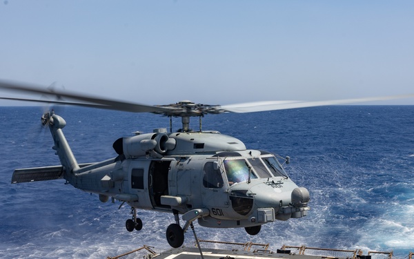 USS Oscar Austin (DDG 79) Conducts a Replenishment-At-Sea (RAS) and Vertical Replenishment with USNS Laramie (T-AO 203)