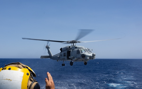 USS Oscar Austin (DDG 79) Conducts a Replenishment-At-Sea (RAS) and Vertical Replenishment with USNS Laramie (T-AO 203)