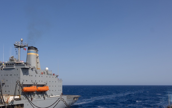 USS Oscar Austin (DDG 79) Conducts a Replenishment-At-Sea (RAS) and Vertical Replenishment with USNS Laramie (T-AO 203)