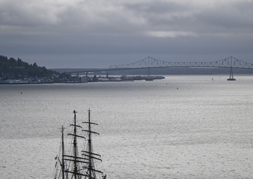 U.S. Coast Guard Cutter Eagle departs Astoria for Rose Festival 2025