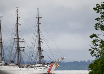 U.S. Coast Guard Cutter Eagle departs Astoria for Rose Festival 2025